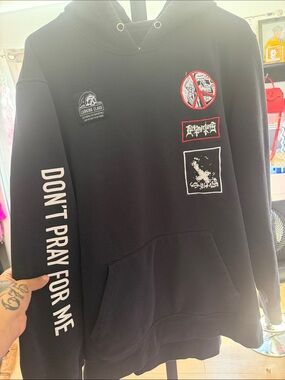 Black 'Don't Pray For Me' Graphic Hoodie